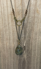 Load image into Gallery viewer, Labradorite &amp; Smoky Quartz Queen Triangle Chain Necklace
