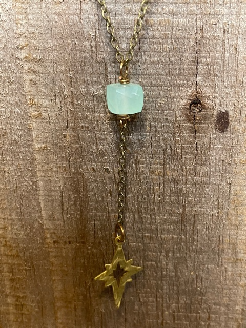 Seafoam Chalcedony Star Necklace