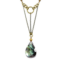 Load image into Gallery viewer, Labradorite &amp; Smoky Quartz Queen Triangle Chain Necklace
