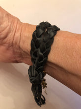 Load image into Gallery viewer, Braided Leather Double Wrap Bracelet With Fringe
