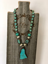 Load image into Gallery viewer, Turquoise Slab &amp; Sterling Silver Necklace
