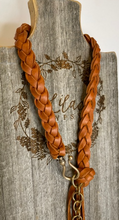 Load image into Gallery viewer, Braided Leather Double Wrap Bracelet With Fringe
