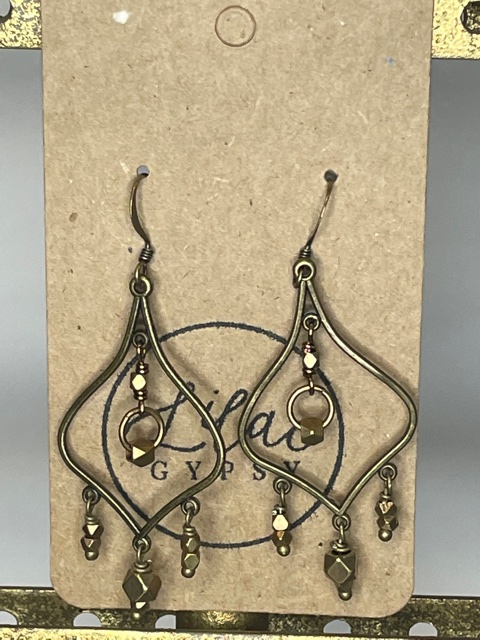 Brass Chandelier Earrings