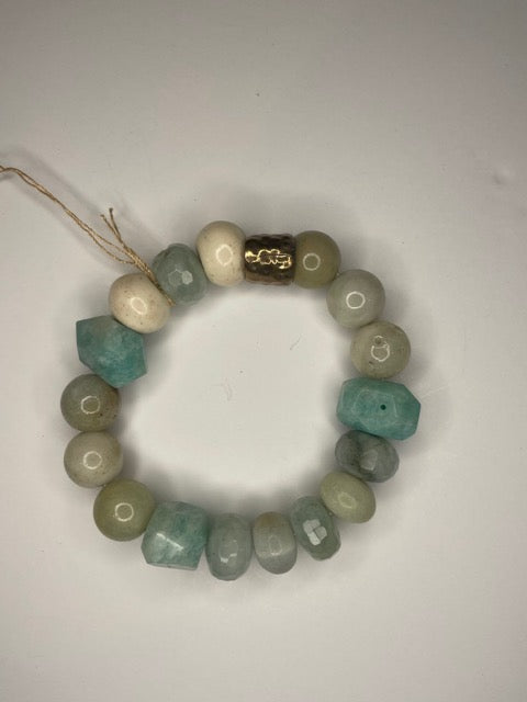 Amazonite Mix Beaded Stretch Bracelet