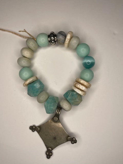 Amazonite Mix Beaded Stretch Bracelet