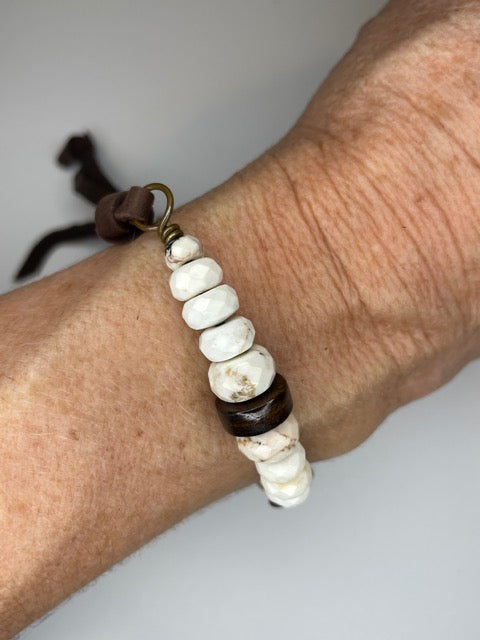 Howlite & Leather Bracelet