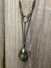 Load image into Gallery viewer, Labradorite &amp; Smoky Quartz Queen Triangle Chain Necklace
