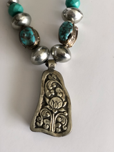 Load image into Gallery viewer, Turquoise Slab &amp; Sterling Silver Necklace
